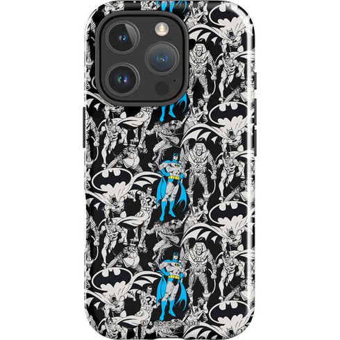 DC Comics Batman Characters Action Poses Print iPhone 16 Pro Impact Case